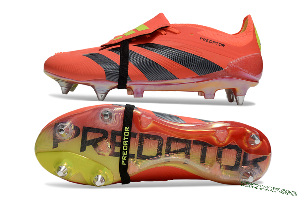 Adidas Predator Elite Foldover Tongue SG Low-Tops Soccer Cleats - Red/Black/Yellow 1
