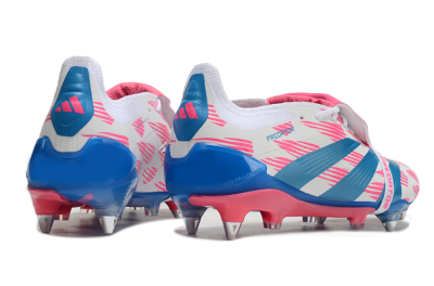 Adidas Predator Elite Foldover Tongue SG Low-Tops Soccer Cleats - White/Pink/Blue
