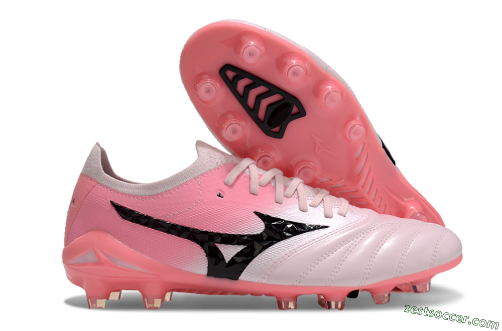 Mizuno Morelia Neo 4 FG Low-Tops Soccer Cleats - Pink/Black/White 0