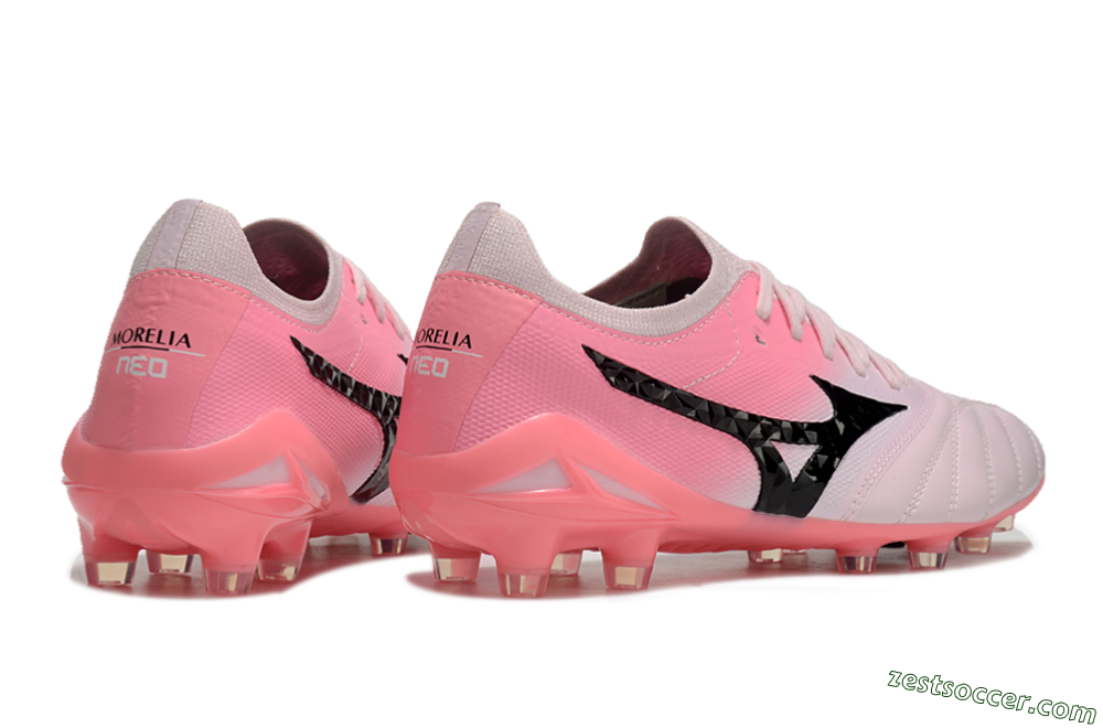 Mizuno Morelia Neo 4 FG Low-Tops Soccer Cleats - Pink/Black/White 6