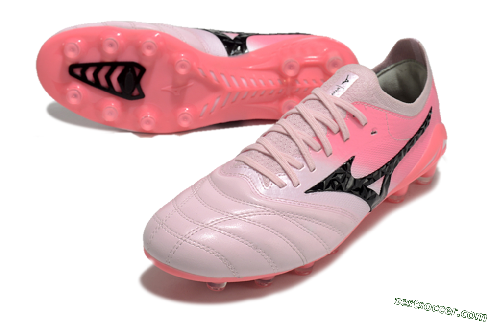 Mizuno Morelia Neo 4 FG Low-Tops Soccer Cleats - Pink/Black/White 3