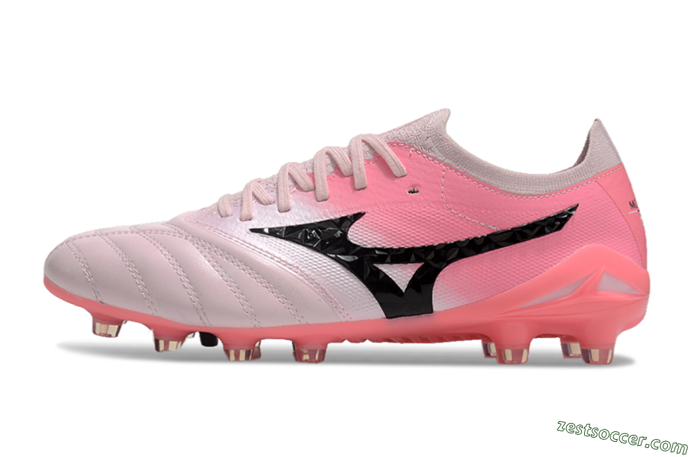 Mizuno Morelia Neo 4 FG Low-Tops Soccer Cleats - Pink/Black/White 2