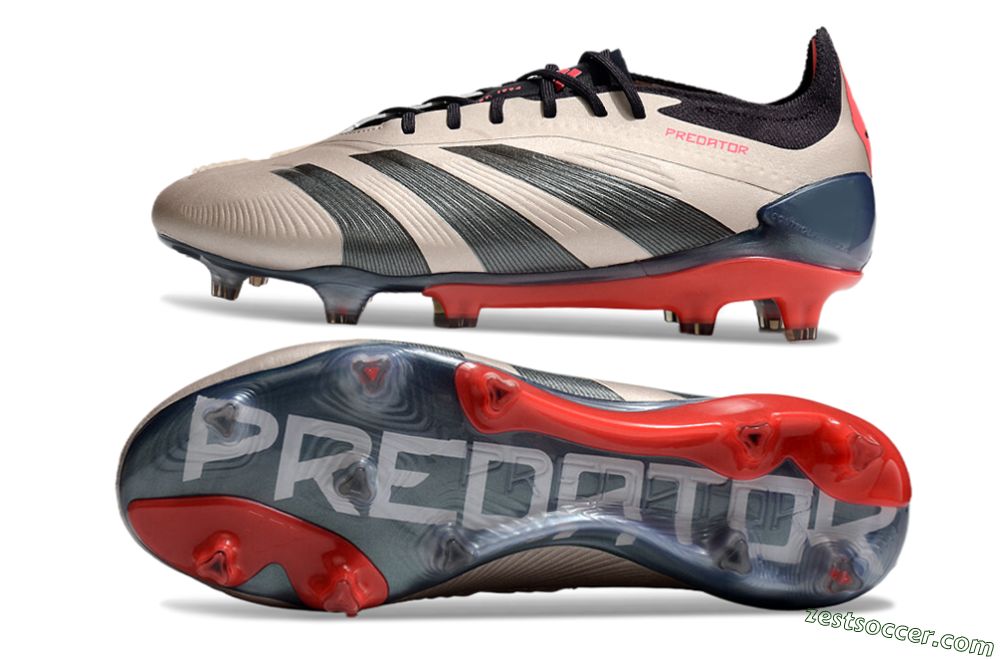 Adidas Predator 24 Elite FG Low-Tops Soccer Cleats - Gold/Blue/Red 1