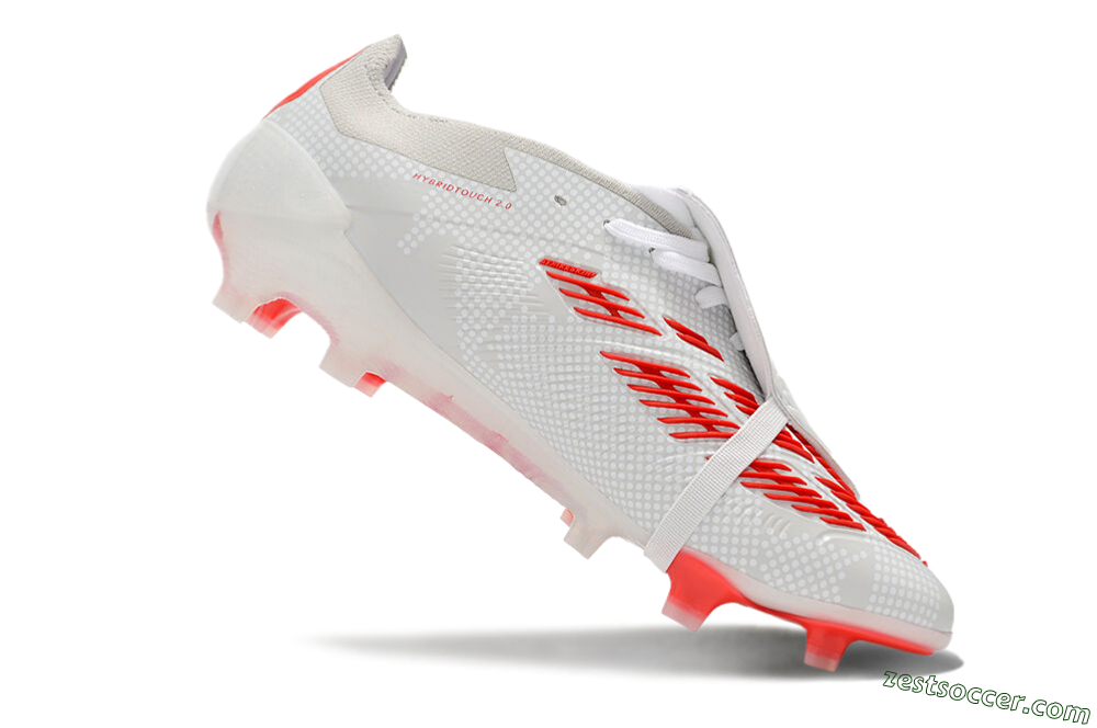 Adidas Predator Elite Foldover Tongue FG Low-Tops Soccer Cleats - Beige/Red/White 4