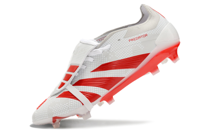 Adidas Predator Elite Foldover Tongue FG Low-Tops Soccer Cleats - Beige/Red/White
