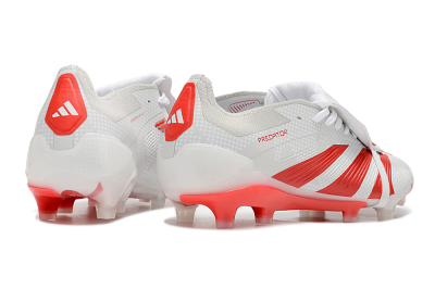 Adidas Predator Elite Foldover Tongue FG Low-Tops Soccer Cleats - Beige/Red/White