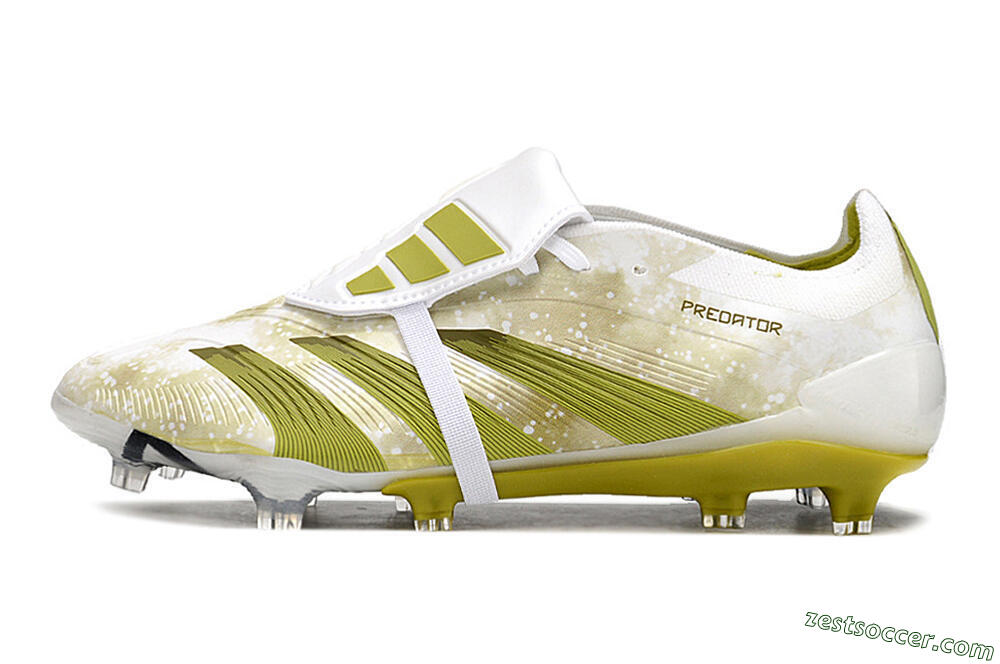 Adidas Predator Elite Foldover Tongue FG Low-Tops Soccer Cleats - White/Yellow/Green 2
