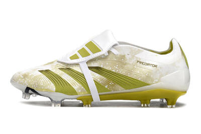 Adidas Predator Elite Foldover Tongue FG Low-Tops Soccer Cleats - White/Yellow/Green