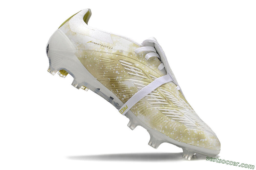 Adidas Predator Elite Foldover Tongue FG Low-Tops Soccer Cleats - White/Yellow/Green 4