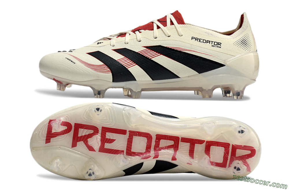 Adidas Predator Elite 2025 Goal Hunter FG Low-Tops Soccer Cleats - Beige/Black/Red 1