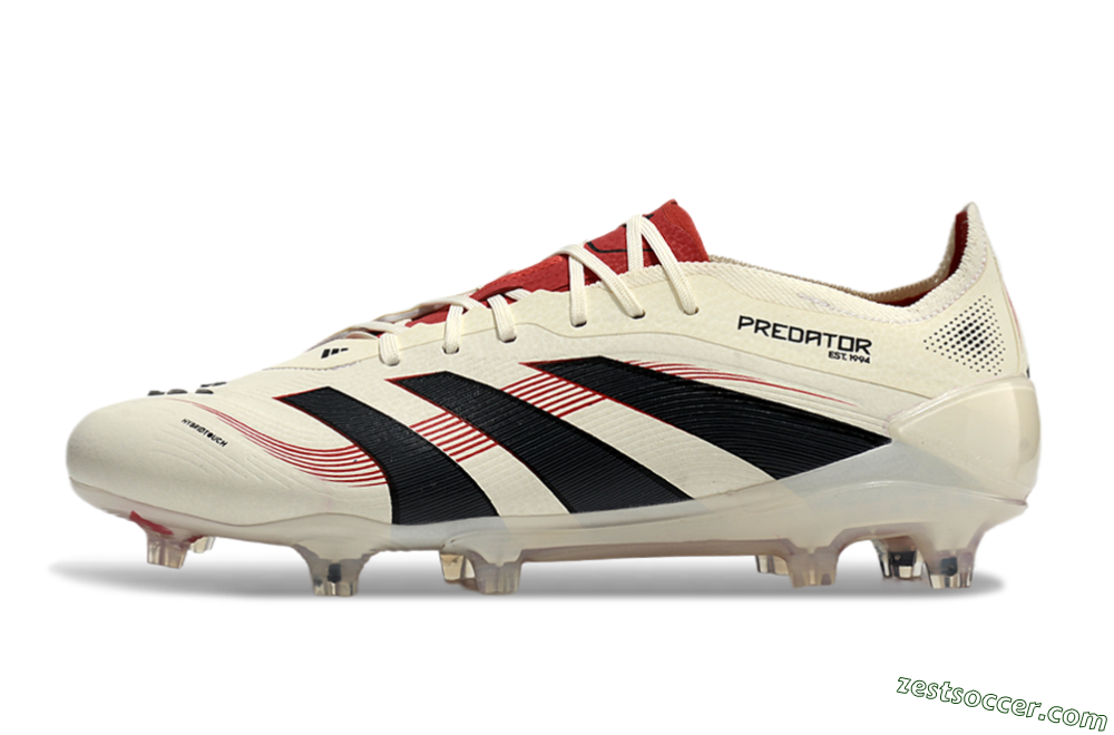 Adidas Predator Elite 2025 Goal Hunter FG Low-Tops Soccer Cleats - Beige/Black/Red 2
