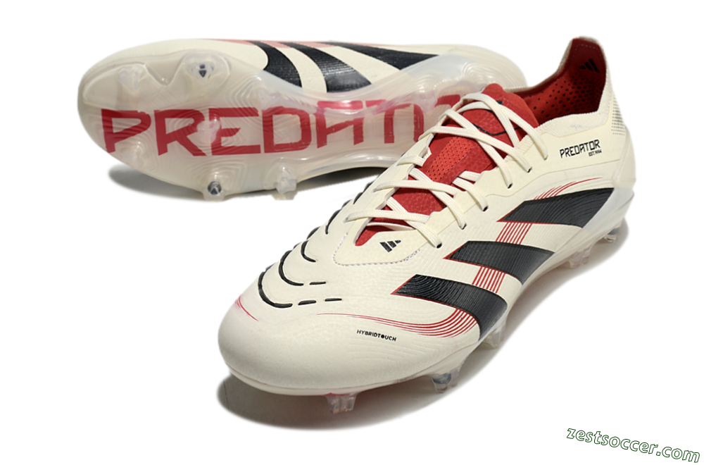 Adidas Predator Elite 2025 Goal Hunter FG Low-Tops Soccer Cleats - Beige/Black/Red 3