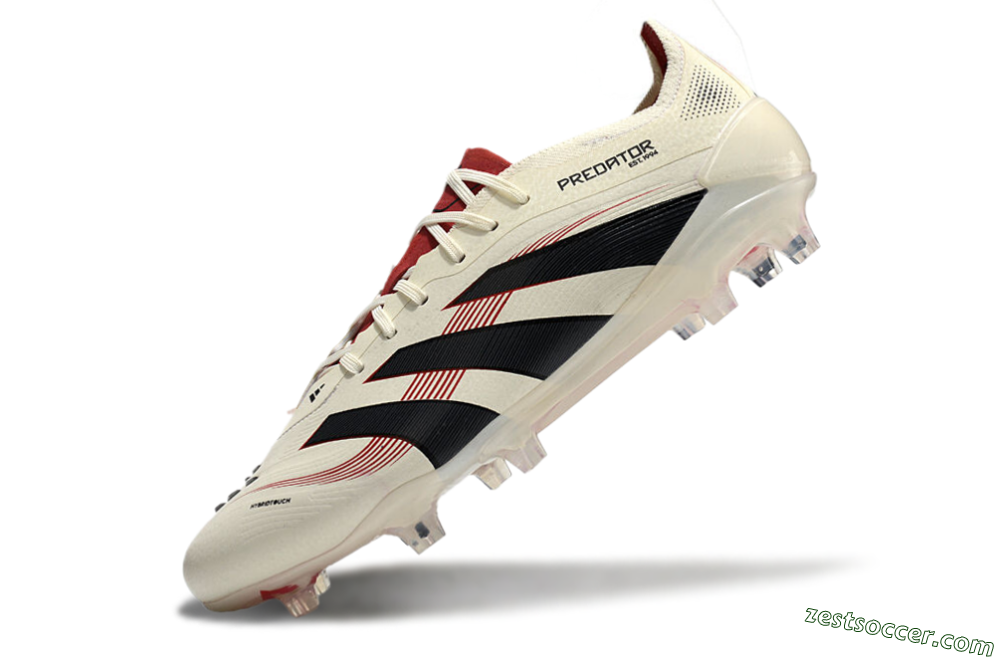 Adidas Predator Elite 2025 Goal Hunter FG Low-Tops Soccer Cleats - Beige/Black/Red 5