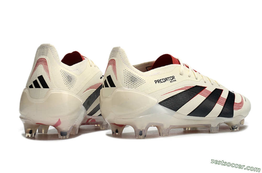 Adidas Predator Elite 2025 Goal Hunter FG Low-Tops Soccer Cleats - Beige/Black/Red 6
