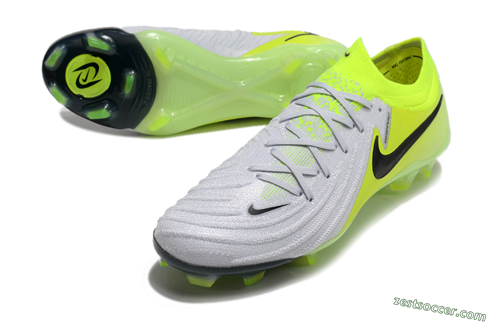 Nike Phantom Luna Elite FG Low-Tops Soccer Cleats - Grey/Yellow/Black 2