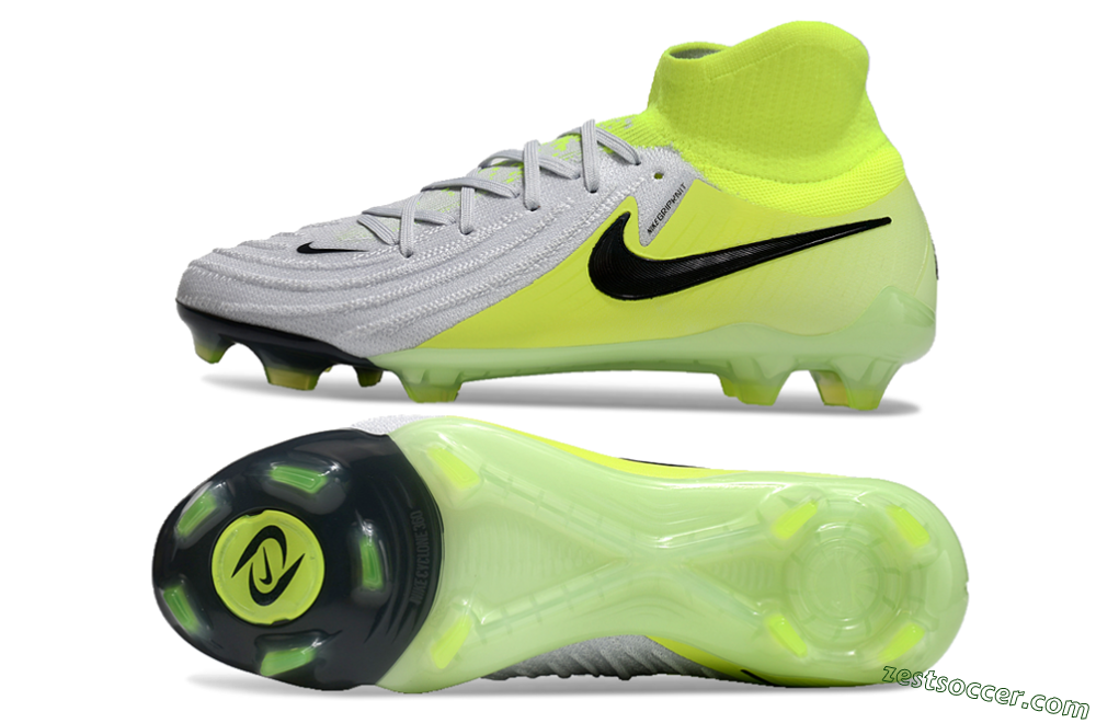Nike Phantom Luna Elite FG High-Tops Soccer Cleats - Grey/Yellow/Black 1