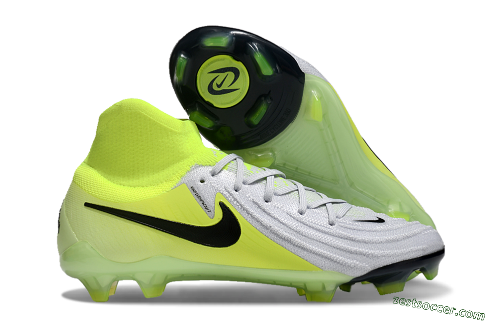 Nike Phantom Luna Elite FG High-Tops Soccer Cleats - Grey/Yellow/Black 0