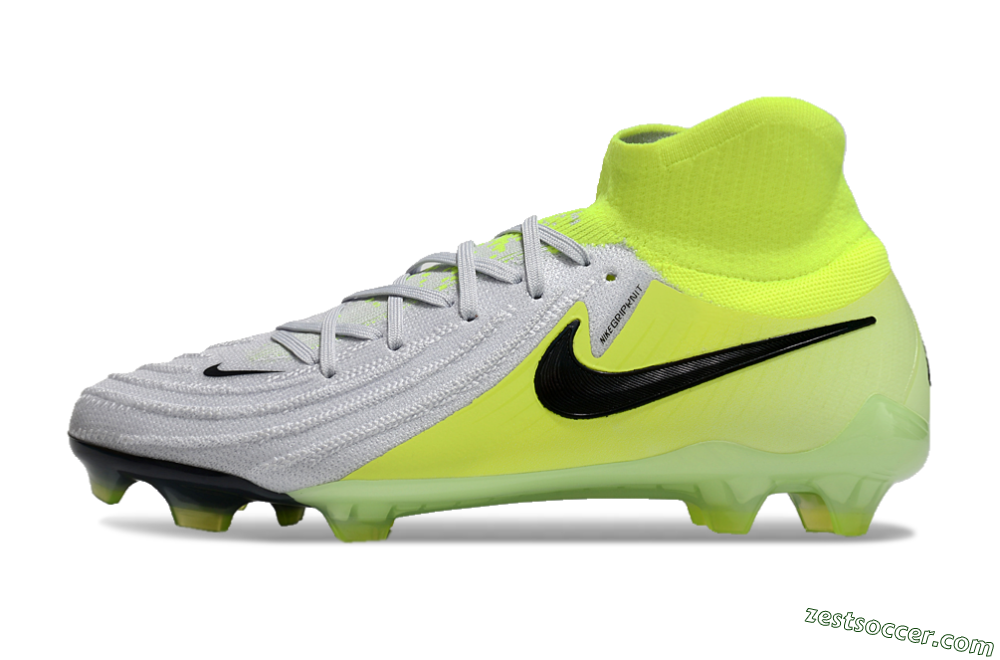 Nike Phantom Luna Elite FG High-Tops Soccer Cleats - Grey/Yellow/Black 2