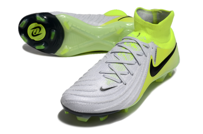 Nike Phantom Luna Elite FG High-Tops Soccer Cleats - Grey/Yellow/Black
