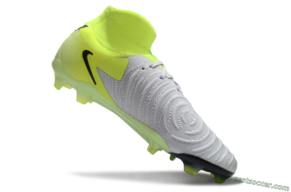 Nike Phantom Luna Elite FG High-Tops Soccer Cleats - Grey/Yellow/Black 4