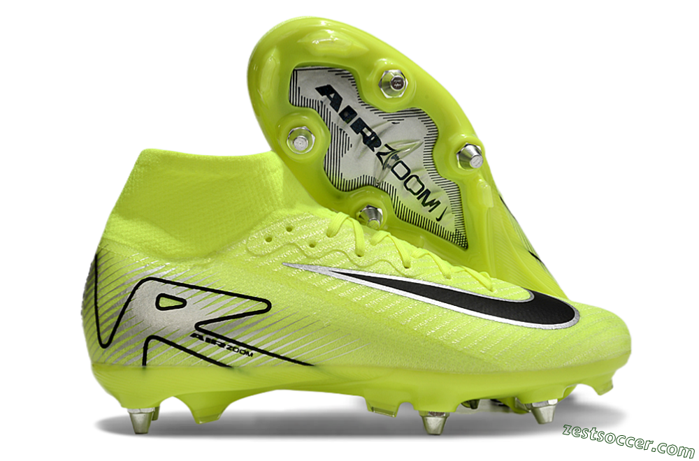 Nike Air Zoom Mercurial Superfly 10 Elite SG High-Tops Soccer Cleats - Yellow/Silver/Black 0