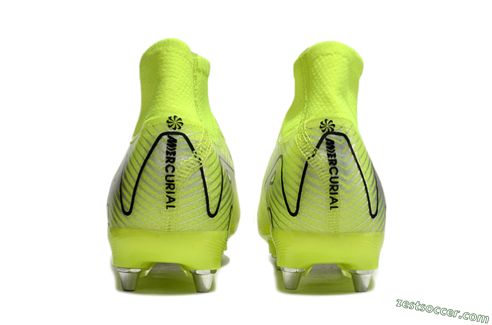 Nike Air Zoom Mercurial Superfly 10 Elite SG High-Tops Soccer Cleats - Yellow/Silver/Black 5