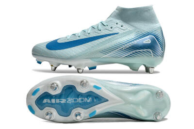 Nike Air Zoom Mercurial Superfly 10 Elite SG High-Tops Soccer Cleats - Jade/Blue/White