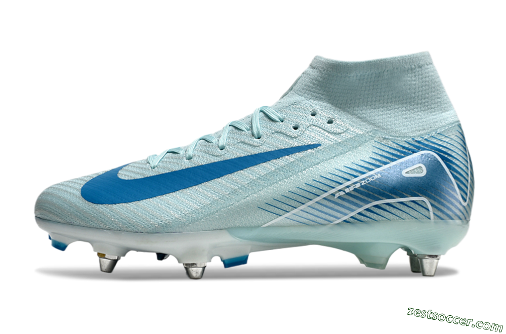 Nike Air Zoom Mercurial Superfly 10 Elite SG High-Tops Soccer Cleats - Jade/Blue/White 0
