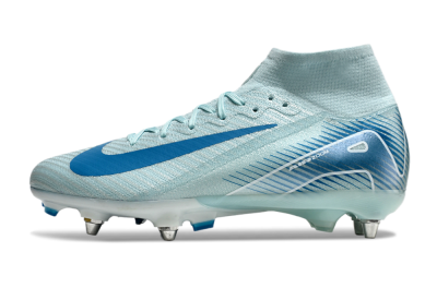 Nike Air Zoom Mercurial Superfly 10 Elite SG High-Tops Soccer Cleats - Jade/Blue/White