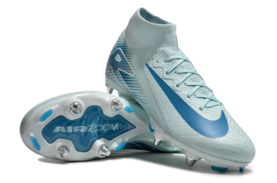 Nike Air Zoom Mercurial Superfly 10 Elite SG High-Tops Soccer Cleats - Jade/Blue/White