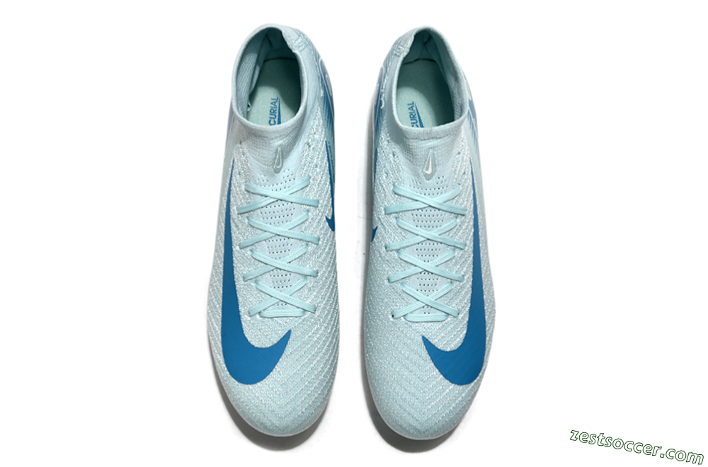 Nike Air Zoom Mercurial Superfly 10 Elite SG High-Tops Soccer Cleats - Jade/Blue/White 3