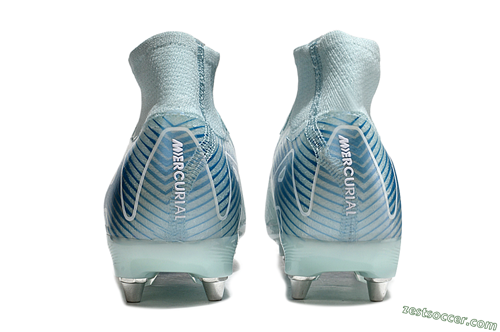 Nike Air Zoom Mercurial Superfly 10 Elite SG High-Tops Soccer Cleats - Jade/Blue/White 4
