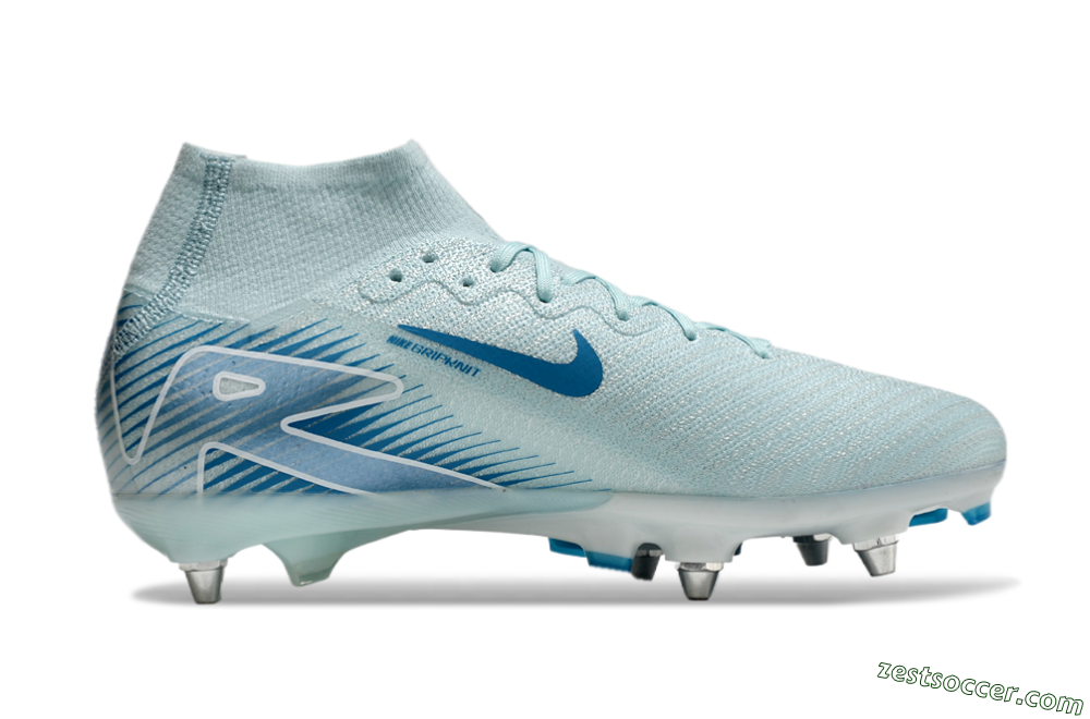 Nike Air Zoom Mercurial Superfly 10 Elite SG High-Tops Soccer Cleats - Jade/Blue/White 6