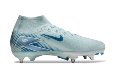 Nike Air Zoom Mercurial Superfly 10 Elite SG High-Tops Soccer Cleats - Jade/Blue/White