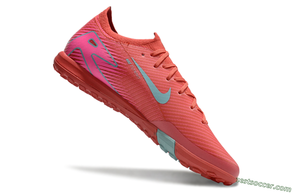 Nike Air Zoom Mercurial Vapor 16 Elite TF Low-Tops Soccer Shoes - Red/Jade/White 4