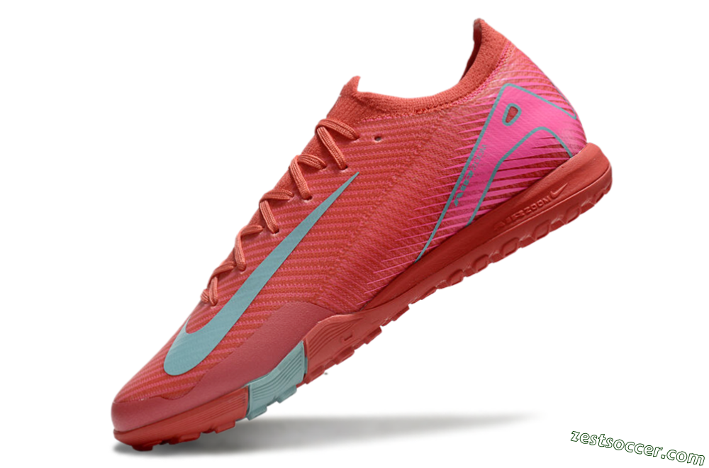 Nike Air Zoom Mercurial Vapor 16 Elite TF Low-Tops Soccer Shoes - Red/Jade/White 5