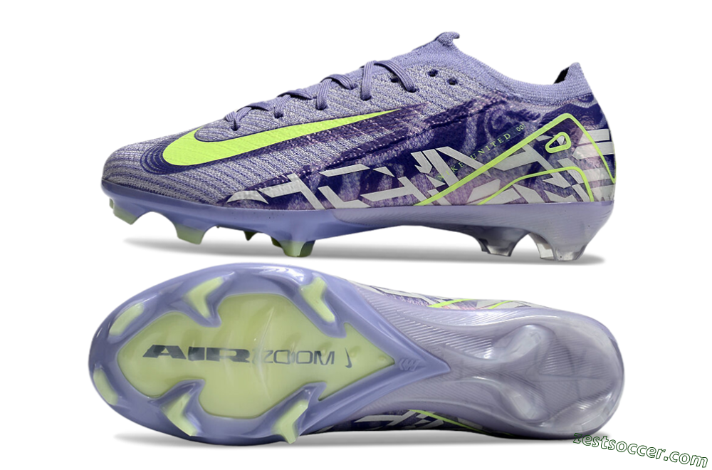 Nike Air Zoom Mercurial Vapor 16 Elite FG Low-Tops Soccer Cleats - Purple/Yellow/White 6
