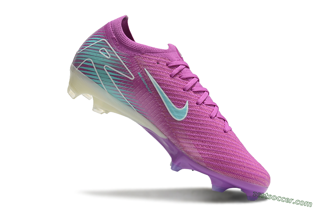 Nike Air Zoom Mercurial Vapor 16 Elite FG Low-Tops Soccer Cleats - Purple/Mint 4