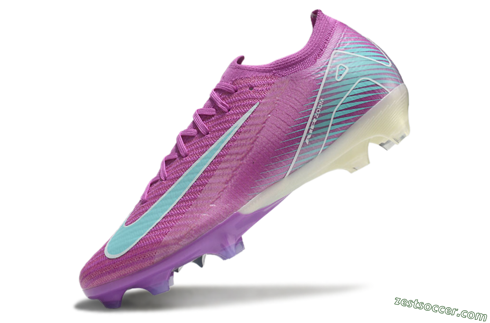 Nike Air Zoom Mercurial Vapor 16 Elite FG Low-Tops Soccer Cleats - Purple/Mint 5
