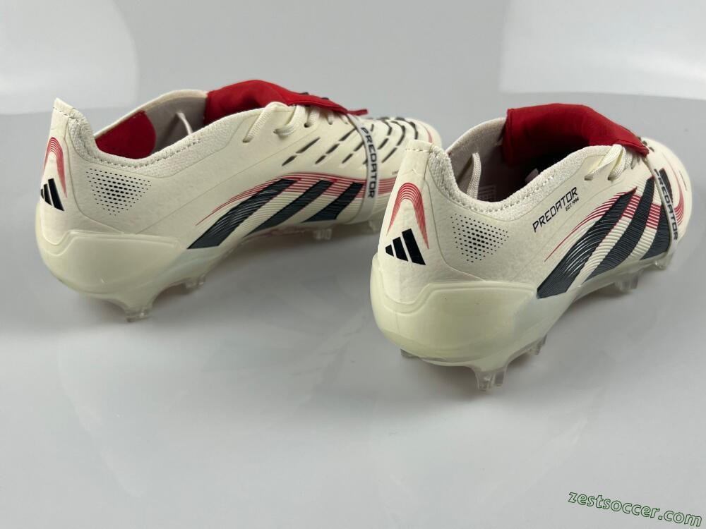 Adidas Predator Elite Foldover Tongue FG Low-Tops Soccer Cleats - Beige/Black/Red