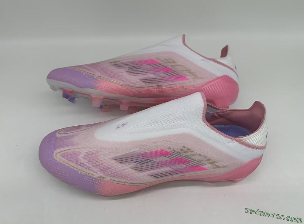 Adidas F50+ Lightstrike Elite Laceless 304 FG Low-Tops Soccer Cleats - Pink/Purple/Gold