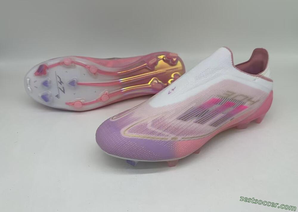 Adidas F50+ Lightstrike Elite Laceless 304 FG Low-Tops Soccer Cleats - Pink/Purple/Gold