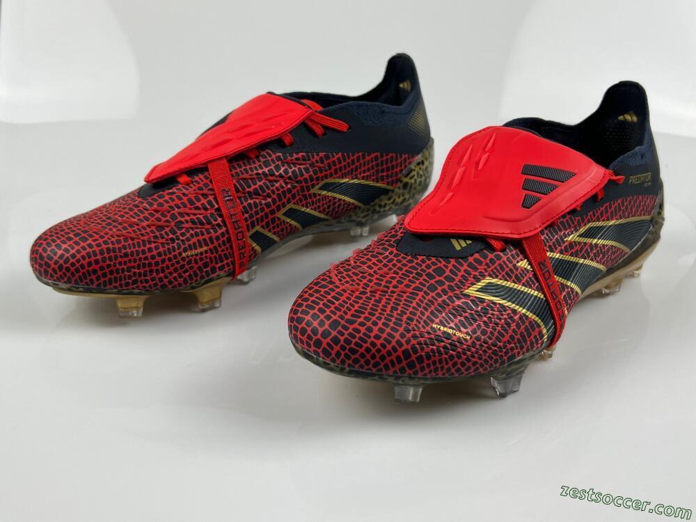 Adidas Predator Elite Foldover Tongue FG Low-Tops Soccer Cleats - Red/Black/Gold