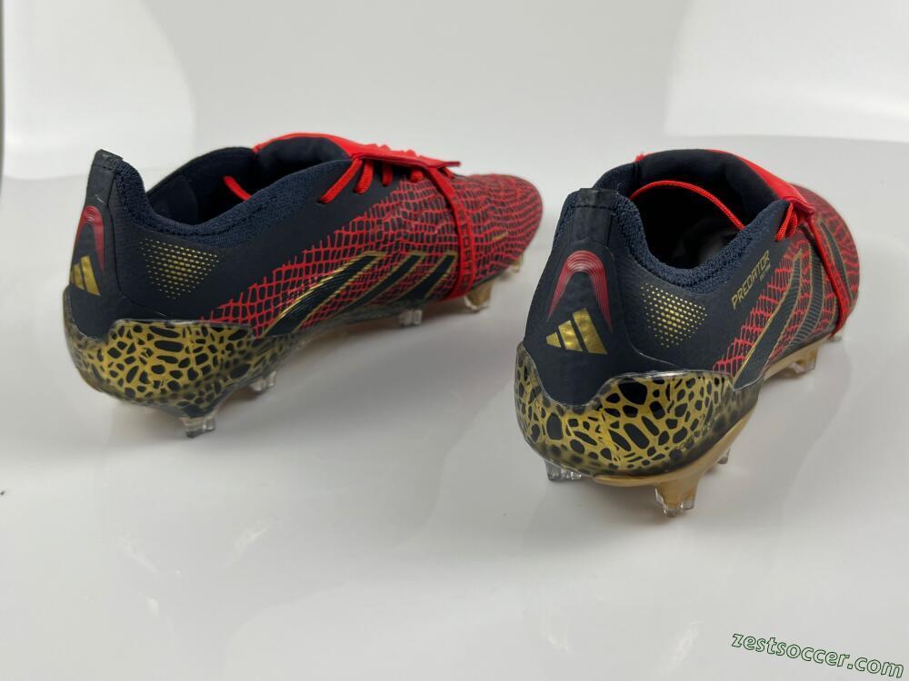 Adidas Predator Elite Foldover Tongue FG Low-Tops Soccer Cleats - Red/Black/Gold