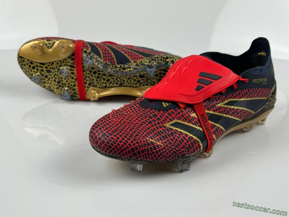Adidas Predator Elite Foldover Tongue FG Low-Tops Soccer Cleats - Red/Black/Gold