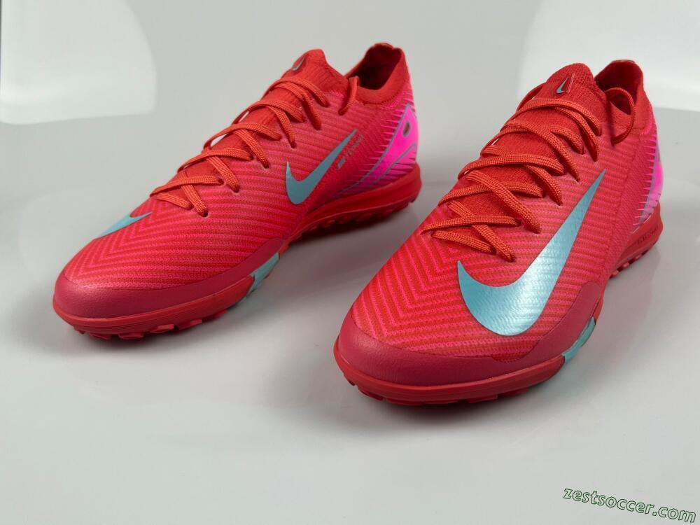 Nike Air Zoom Mercurial Vapor 16 Elite TF Low-Tops Soccer Shoes - Red/Jade/White