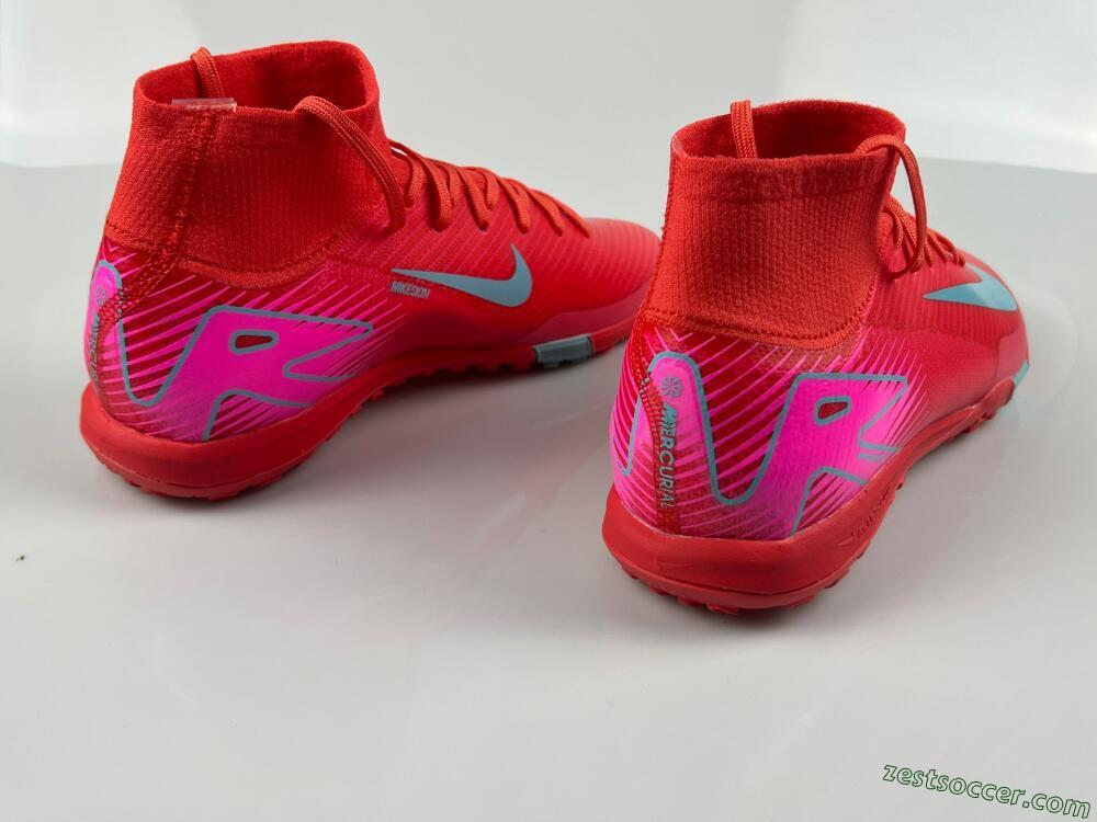 Nike Air Zoom Mercurial Superfly 10 Elite TF High-Tops Soccer Shoes - Red/Jade/White