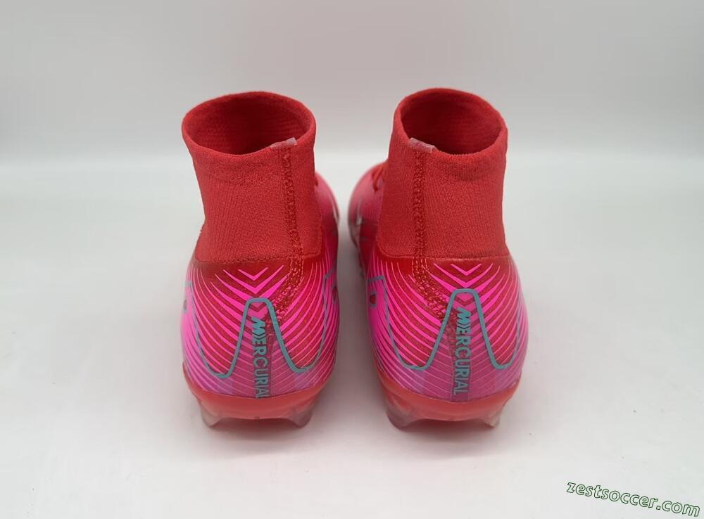 Nike Air Zoom Mercurial Superfly 10 Elite FG High-Tops Soccer Cleats - Red/Jade/White