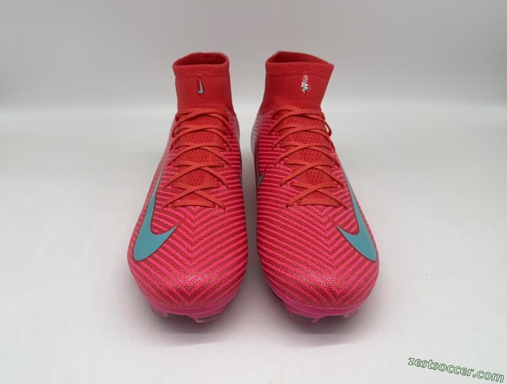 Nike Air Zoom Mercurial Superfly 10 Elite FG High-Tops Soccer Cleats - Red/Jade/White