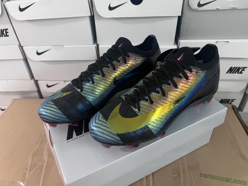 Nike Air Zoom Mercurial Vapor 15 Elite FG Low-Tops Soccer Cleats - Blue/Black/Gold